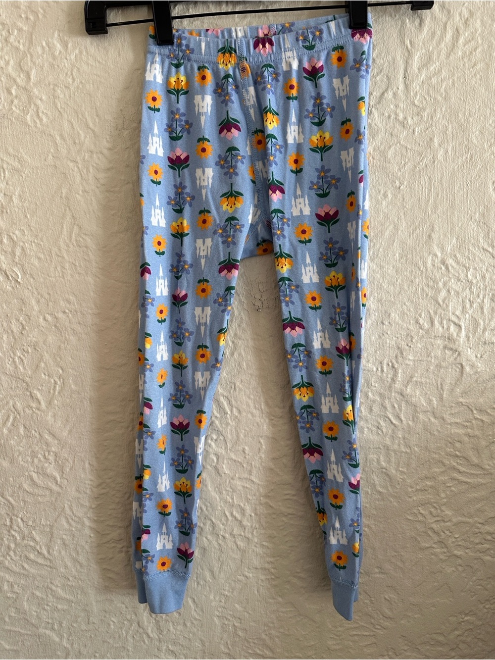 Hanna Andersson x Disney Frozen Girls Floral Print Pajama Pants Periwinkle Blue